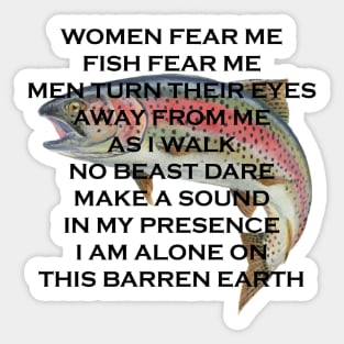 Women fear me Fish fear me Sticker